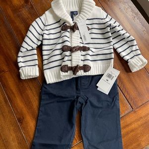 NWT 6-12 mo Janie and Jack sweater and 9 mo Ralph Lauren pants